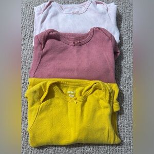 Carter's Pink and Yellow Short Sleeve Tees 3 piece set size 12 months
